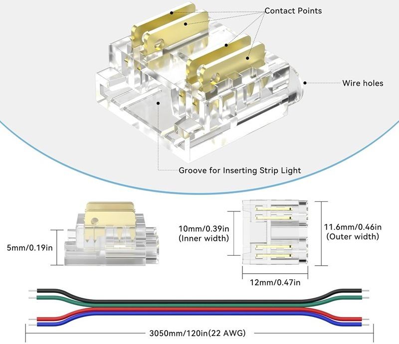 RGB COB LED Strip Connector
